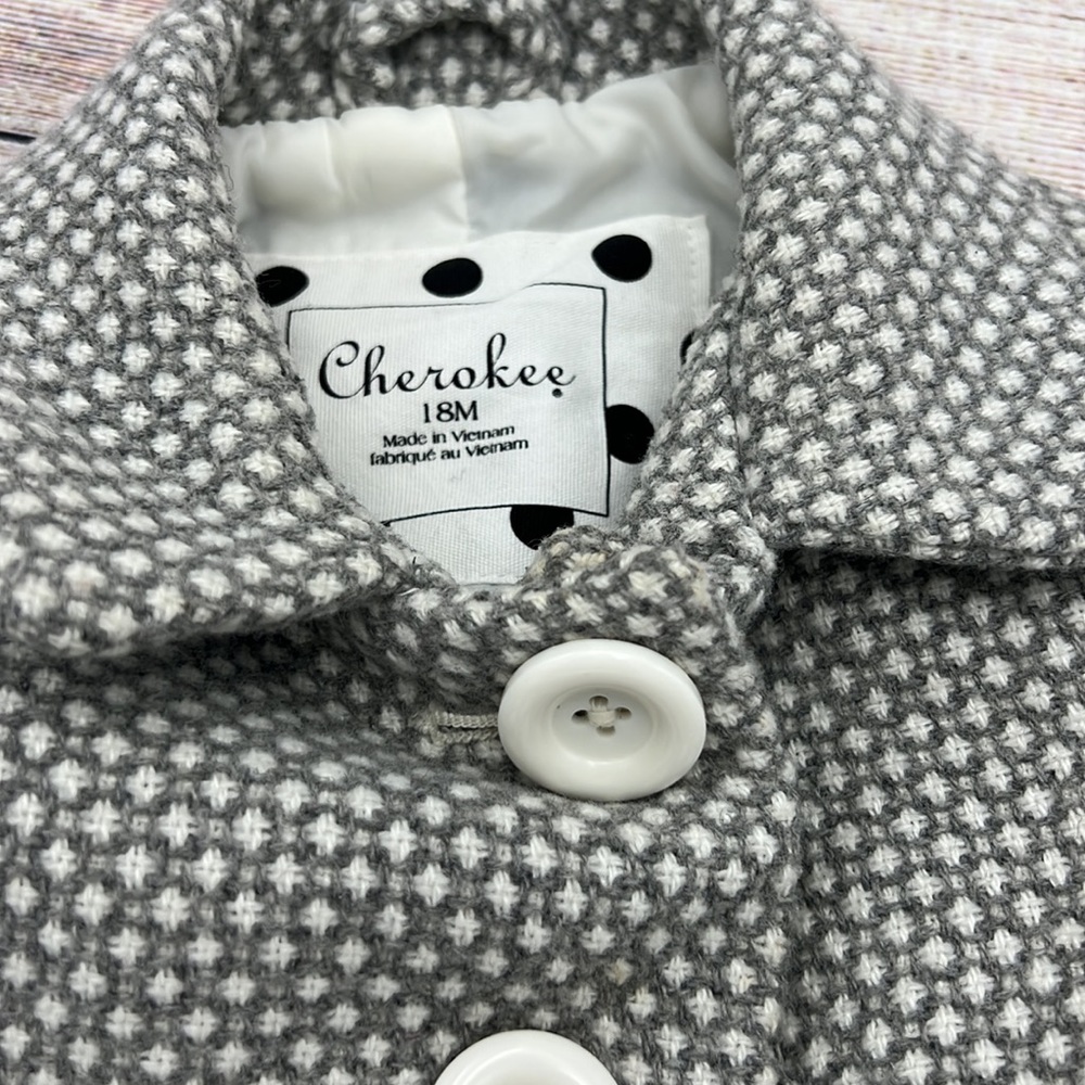 Cherokee Grey and White Coat Size 18 months - Picture 7 of 7